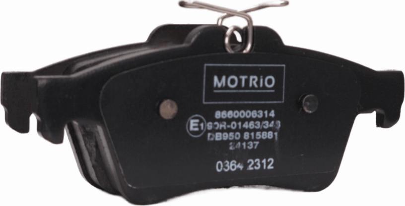 MOTRIO 8660006314 - Гальмівні колодки, дискові гальма autozip.com.ua