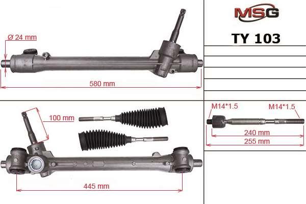 MSG TY 103 - Рульовий механізм, рейка autozip.com.ua