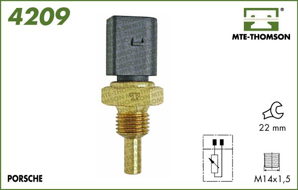 MTE-Thomson 4209 - Датчик, температура охолоджуючої рідини autozip.com.ua