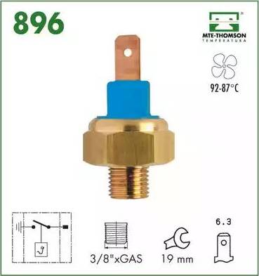 MTE-Thomson 896 - Термовимикач, вентилятор радіатора / кондиціонера autozip.com.ua