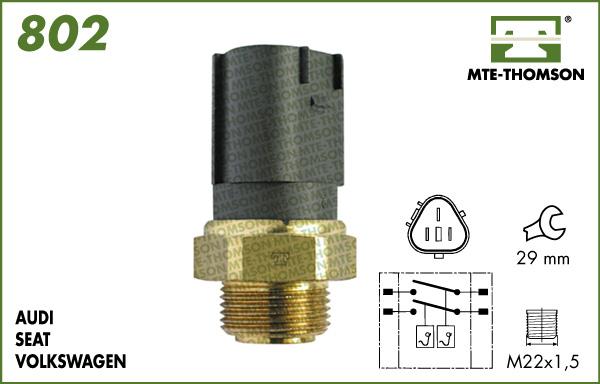 MTE-Thomson 802.95/102 - Термовимикач, вентилятор радіатора / кондиціонера autozip.com.ua