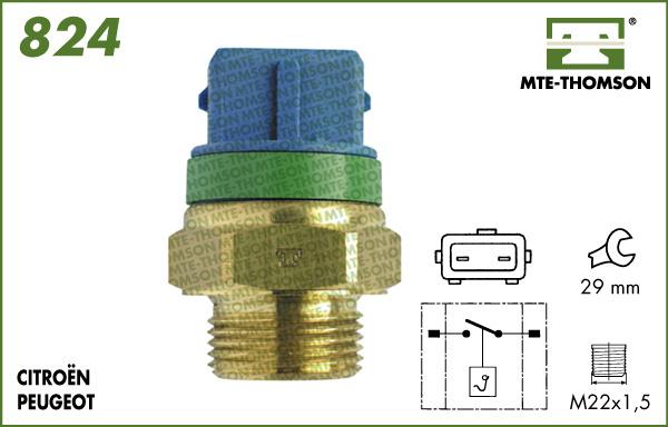 MTE-Thomson 824.92/87 - Термовимикач, вентилятор радіатора / кондиціонера autozip.com.ua