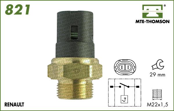 MTE-Thomson 821.92/82 - Термовимикач, вентилятор радіатора / кондиціонера autozip.com.ua