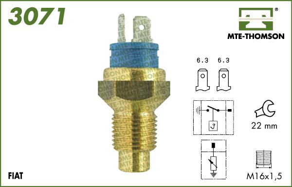 MTE-Thomson 3071 - Датчик, температура охолоджуючої рідини autozip.com.ua