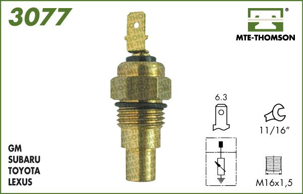 MTE-Thomson 3077 - Датчик, температура охолоджуючої рідини autozip.com.ua