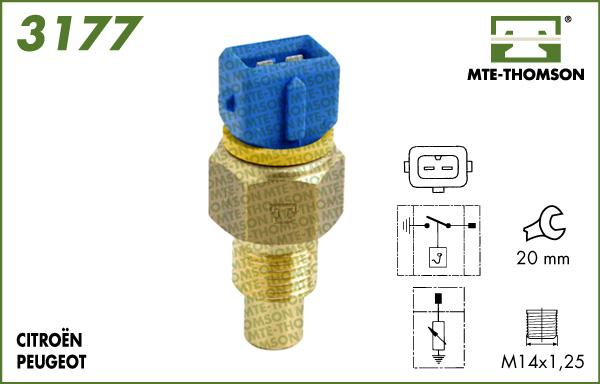 MTE-Thomson 3177 - Датчик, температура охолоджуючої рідини autozip.com.ua