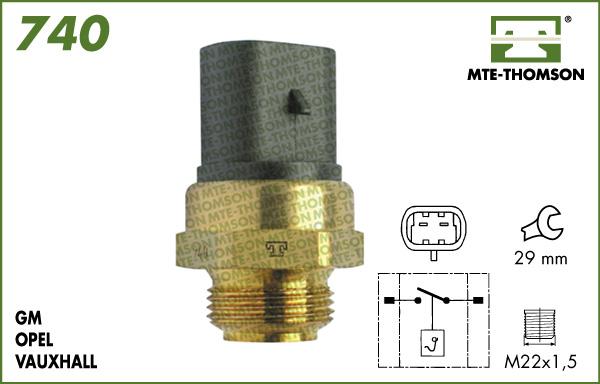 MTE-Thomson 740.100/95 - Термовимикач, вентилятор радіатора / кондиціонера autozip.com.ua