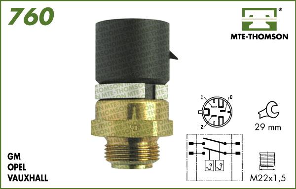 MTE-Thomson 760.95/105 - Термовимикач, вентилятор радіатора / кондиціонера autozip.com.ua