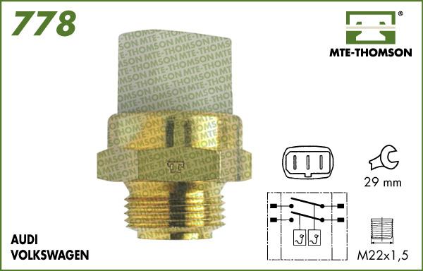 MTE-Thomson 778.85/95 - Термовимикач, вентилятор радіатора / кондиціонера autozip.com.ua