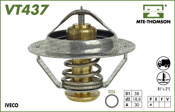 MTE-Thomson VT437.81 - Термостат, охолоджуюча рідина autozip.com.ua