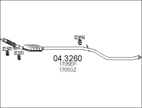 MTS 04.3260 - Каталізатор autozip.com.ua