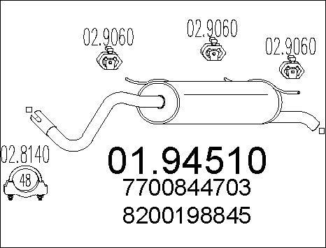 MTS 01.94510 - Глушник вихлопних газів кінцевий autozip.com.ua