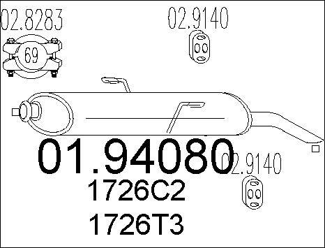 MTS 01.94080 - Глушник вихлопних газів кінцевий autozip.com.ua