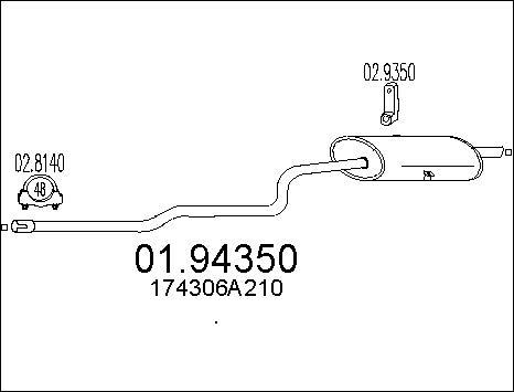 MTS 01.94350 - Глушник вихлопних газів кінцевий autozip.com.ua