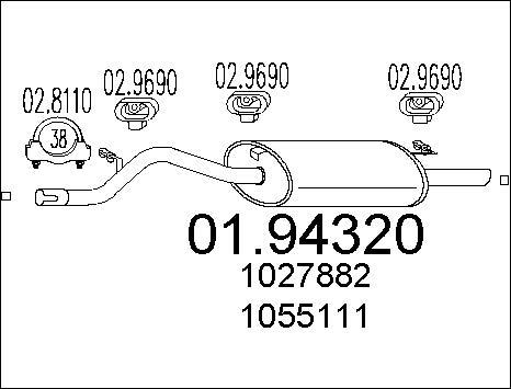MTS 01.94320 - Глушник вихлопних газів кінцевий autozip.com.ua