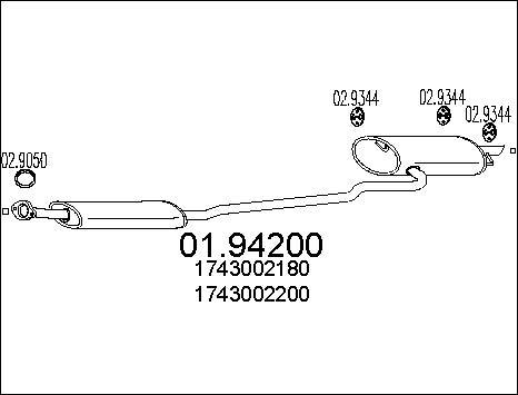 MTS 01.94200 - Глушник вихлопних газів кінцевий autozip.com.ua