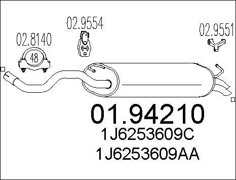 MTS 01.94210 - Глушник вихлопних газів кінцевий autozip.com.ua