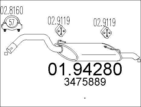 MTS 01.94280 - Глушник вихлопних газів кінцевий autozip.com.ua