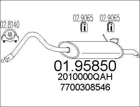 MTS 01.95850 - Глушник вихлопних газів кінцевий autozip.com.ua