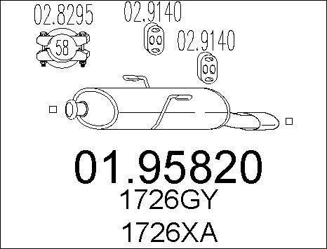 MTS 01.95820 - Глушник вихлопних газів кінцевий autozip.com.ua