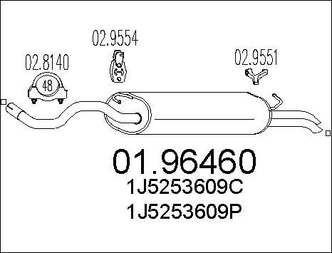 MTS 01.96460 - Глушник вихлопних газів кінцевий autozip.com.ua