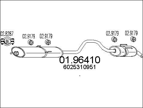 MTS 01.96410 - Глушник вихлопних газів кінцевий autozip.com.ua