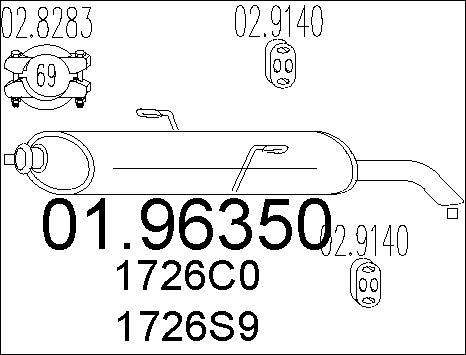 MTS 01.96350 - Глушник вихлопних газів кінцевий autozip.com.ua