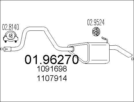 MTS 01.96270 - Глушник вихлопних газів кінцевий autozip.com.ua