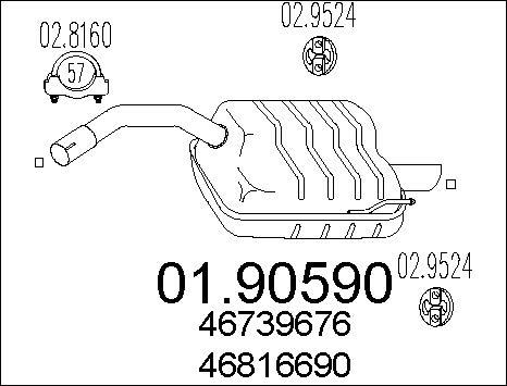 MTS 01.90590 - Глушник вихлопних газів кінцевий autozip.com.ua