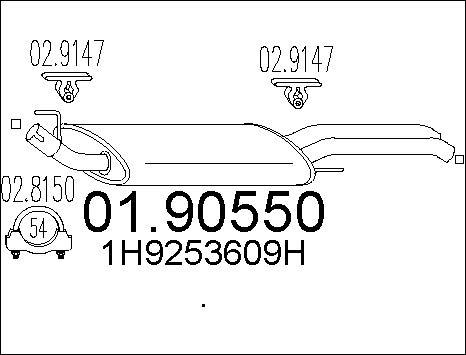 MTS 01.90550 - Глушник вихлопних газів кінцевий autozip.com.ua