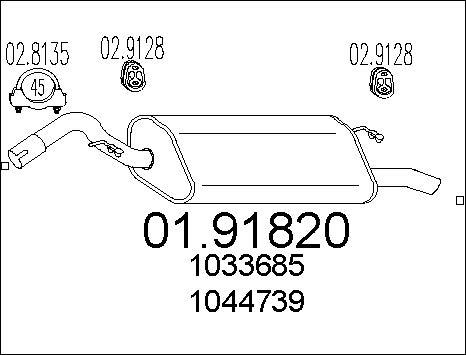 MTS 01.91820 - Глушник вихлопних газів кінцевий autozip.com.ua