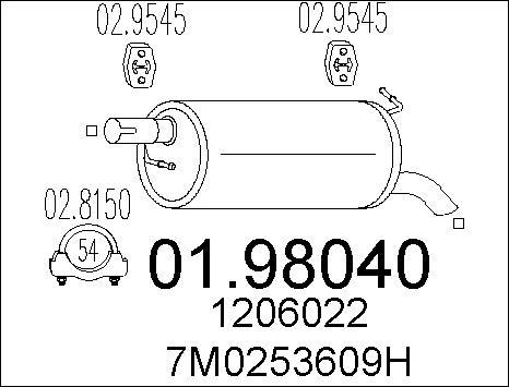 MTS 01.98040 - Глушник вихлопних газів кінцевий autozip.com.ua