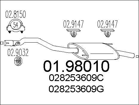 MTS 01.98010 - Глушник вихлопних газів кінцевий autozip.com.ua