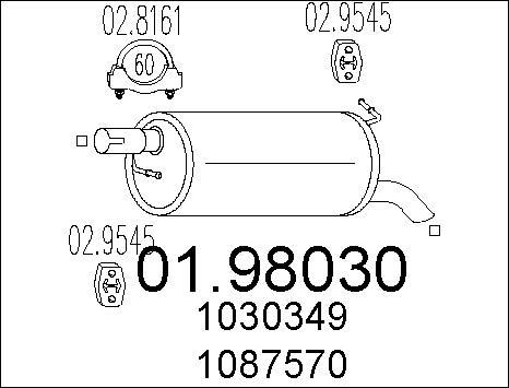 MTS 01.98030 - Глушник вихлопних газів кінцевий autozip.com.ua