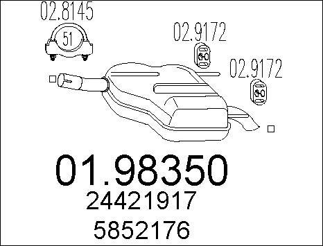 MTS 01.98350 - Глушник вихлопних газів кінцевий autozip.com.ua