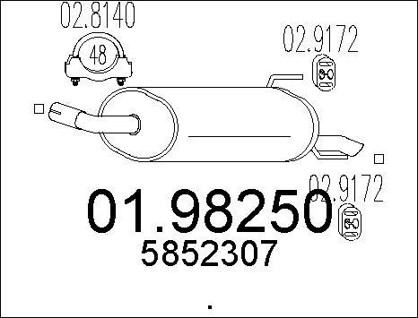 MTS 01.98250 - Глушник вихлопних газів кінцевий autozip.com.ua