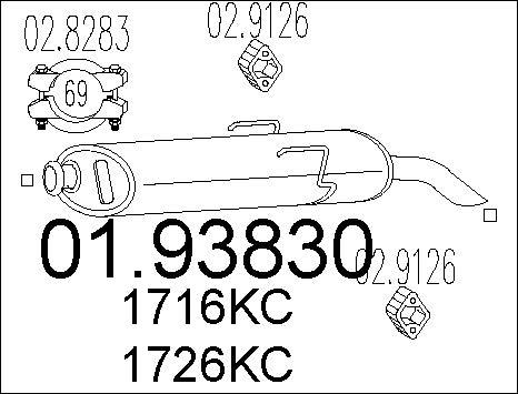 MTS 01.93830 - Глушник вихлопних газів кінцевий autozip.com.ua