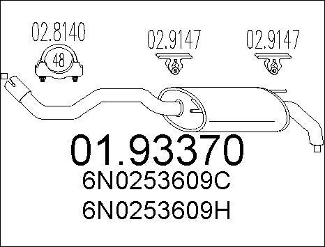 MTS 01.93370 - Глушник вихлопних газів кінцевий autozip.com.ua
