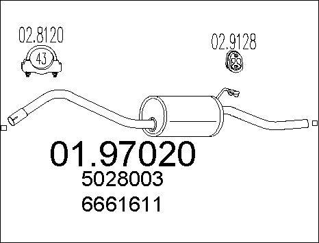 MTS 01.97020 - Глушник вихлопних газів кінцевий autozip.com.ua