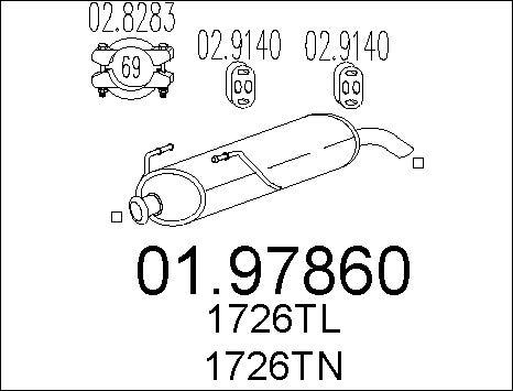 MTS 01.97860 - Глушник вихлопних газів кінцевий autozip.com.ua