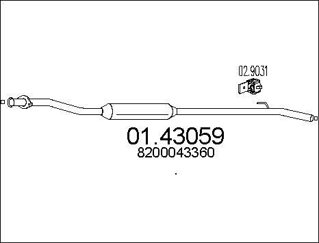 MTS 01.43059 - Труба вихлопного газу autozip.com.ua