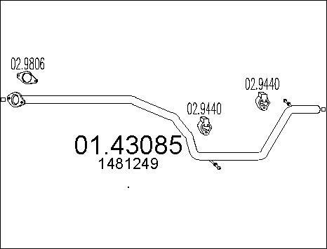 MTS 01.43085 - Труба вихлопного газу autozip.com.ua