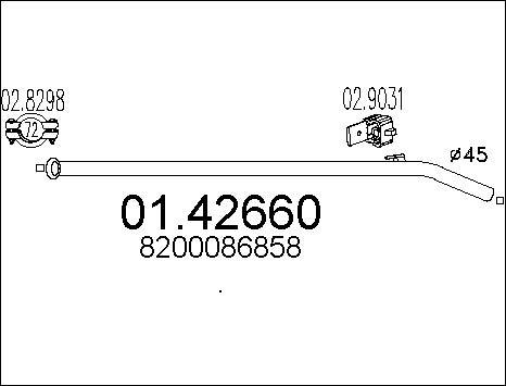 MTS 01.42660 - Труба вихлопного газу autozip.com.ua