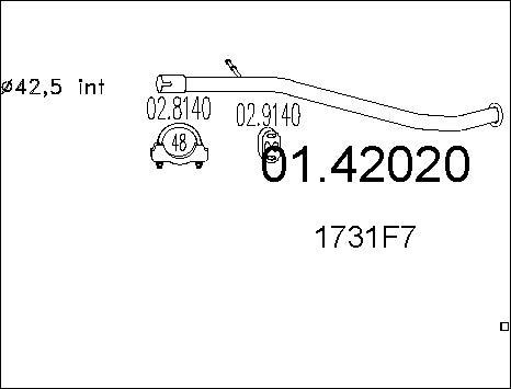 MTS 01.42020 - Труба вихлопного газу autozip.com.ua