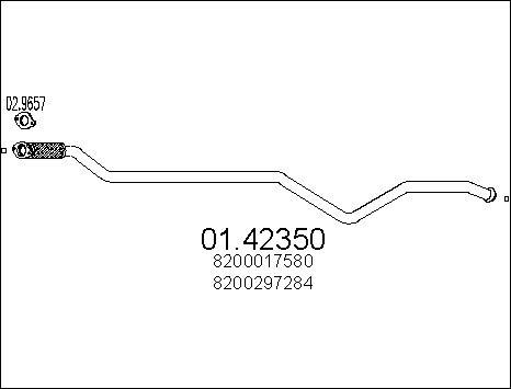 MTS 01.42350 - Труба вихлопного газу autozip.com.ua