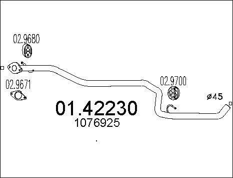 MTS 01.42230 - Труба вихлопного газу autozip.com.ua