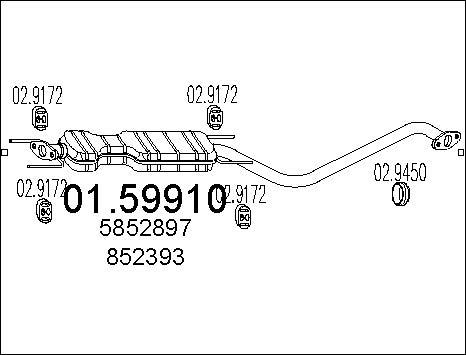 MTS 01.59910 - Середній глушник вихлопних газів autozip.com.ua