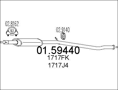 MTS 01.59440 - Середній глушник вихлопних газів autozip.com.ua