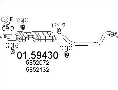 MTS 01.59430 - Середній глушник вихлопних газів autozip.com.ua