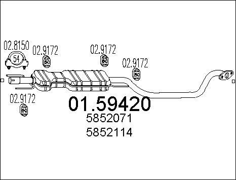 MTS 01.59420 - Середній глушник вихлопних газів autozip.com.ua